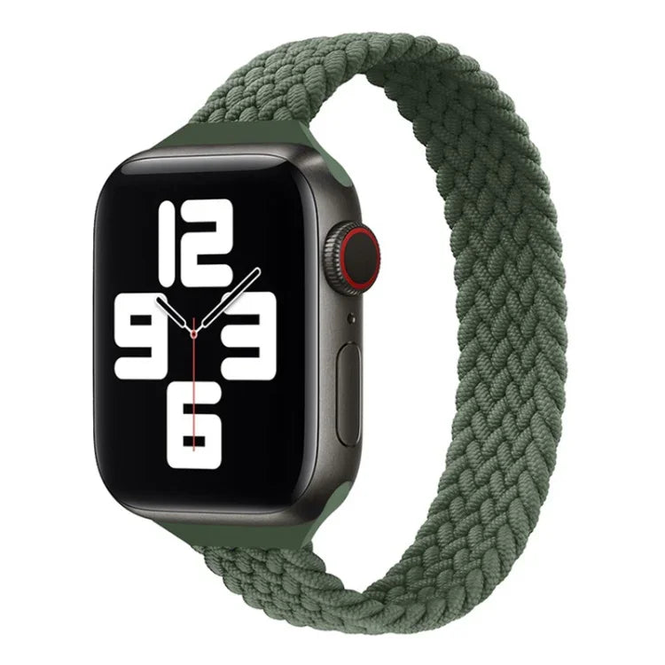 Small Waist Single Loop Nylon Braid Replacement Watchband For Apple Watch Series 7 41mm / 6&SE&5&4 40mm / 3&2&1 38mm, S 135mm, M 145mm, L 155mm