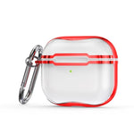 Electroplating Frame + Transparent TPU Earphone Protective Case with Hook, For AirPods 3