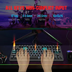 HXSJ L600 87 Keys USB-C / Type-C Wired Red Shaft Mechanical Keyboard with Cool Backlight