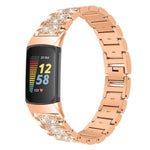 Diamond Stainless Steel Replacement Strap Watchband, For Fitbit Charge 5