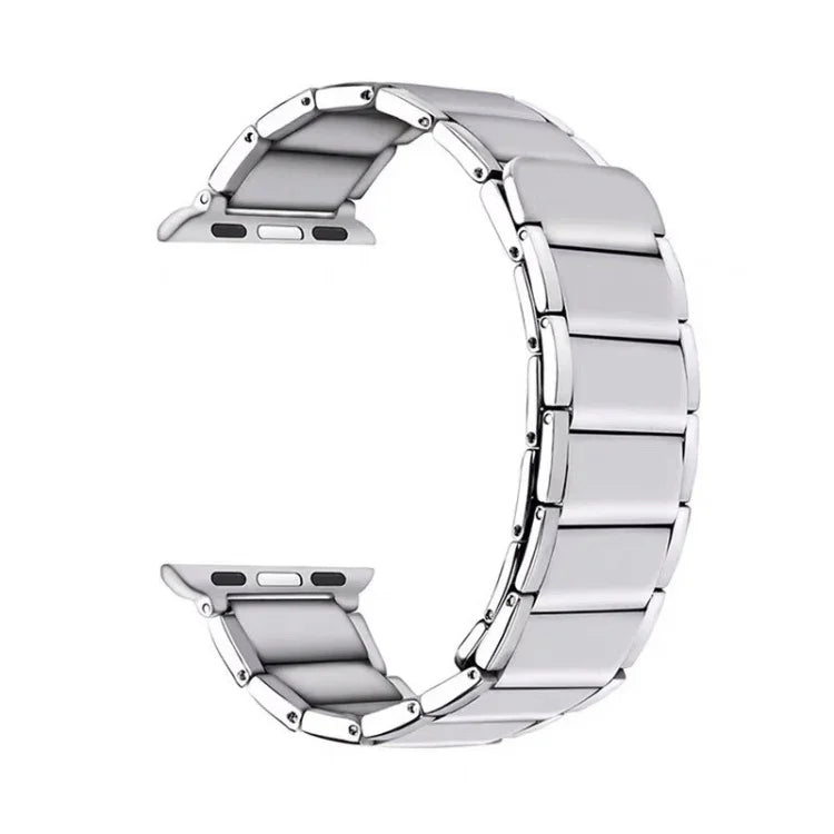 Bamboo Joint Magnetic Steel Replacement Strap Watchband For Apple Watch Series, 7 41mm / 6&SE&5&4 40mm / 3&2&1 38mm, 7 45mm / 6&SE&5&4 44mm / 3&2&1 42mm