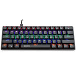 HXSJ V900 61 Keys Cool Lighting Effect Mechanical Wired Keyboard, Black, White