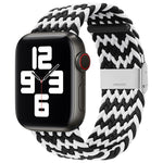 Nylon Braid One Buckle Replacement Watchband For Apple Watch Series, 7 45mm / 6&SE&5&4 44mm / 3&2&1 42mm