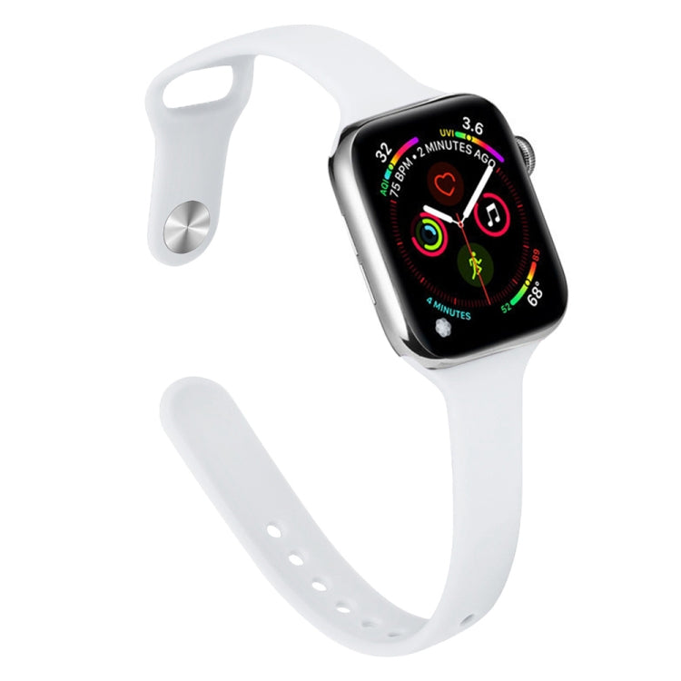 Slimming Silicone Replacement Watchband For Apple Watch Series, 7 45mm / 6&SE&5&4 44mm / 3&2&1 42mm