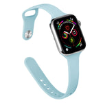 Slimming Silicone Replacement Watchband For Apple Watch Series, 7 45mm / 6&SE&5&4 44mm / 3&2&1 42mm