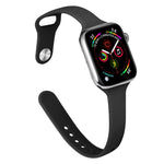 Slimming Silicone Replacement Watchband For Apple Watch Series, 7 45mm / 6&SE&5&4 44mm / 3&2&1 42mm
