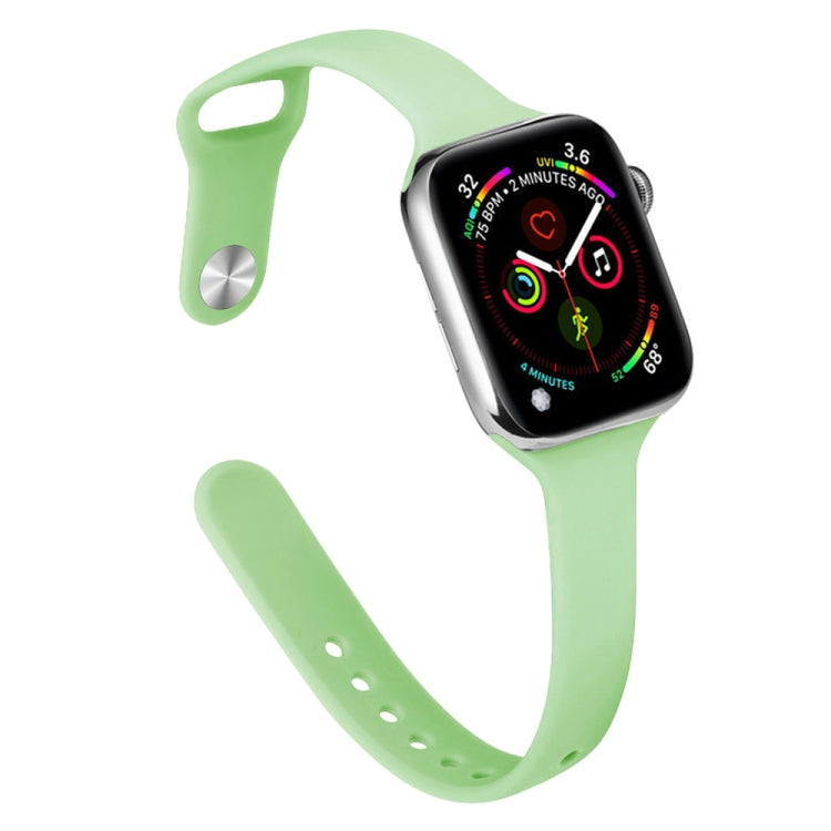Slimming Silicone Replacement Watchband For Apple Watch Series, 7 45mm / 6&SE&5&4 44mm / 3&2&1 42mm