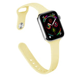 Slimming Silicone Replacement Watchband For Apple Watch Series, 7 45mm / 6&SE&5&4 44mm / 3&2&1 42mm