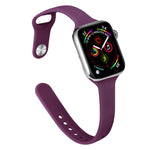 Slimming Silicone Replacement Watchband For Apple Watch Series, 7 45mm / 6&SE&5&4 44mm / 3&2&1 42mm