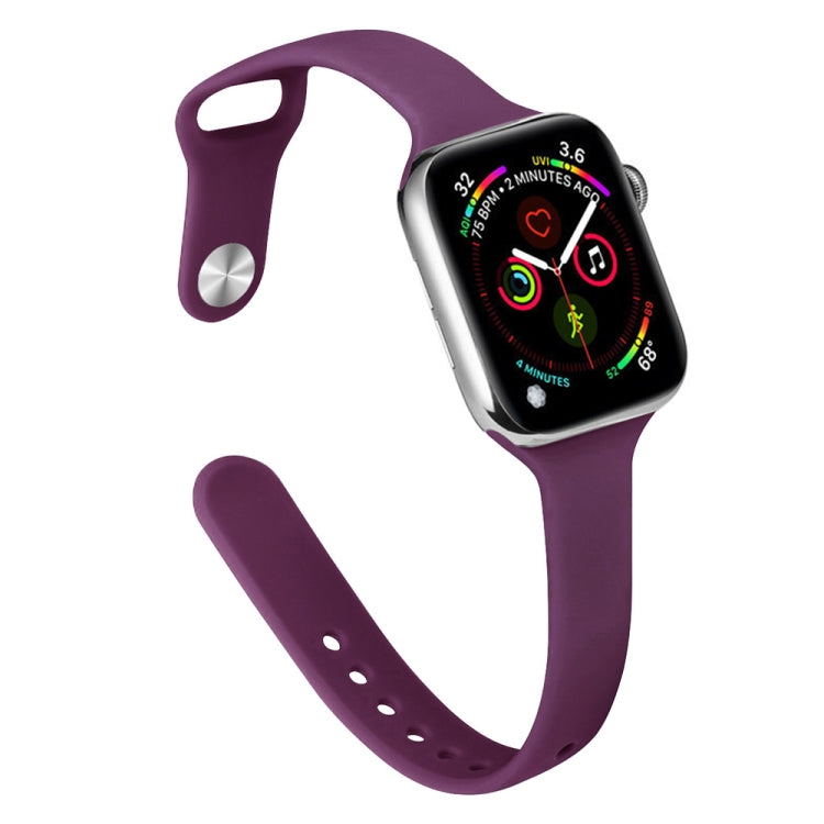 Slimming Silicone Replacement Watchband For Apple Watch Series, 7 45mm / 6&SE&5&4 44mm / 3&2&1 42mm