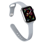 Slimming Silicone Replacement Watchband For Apple Watch Series, 7 45mm / 6&SE&5&4 44mm / 3&2&1 42mm