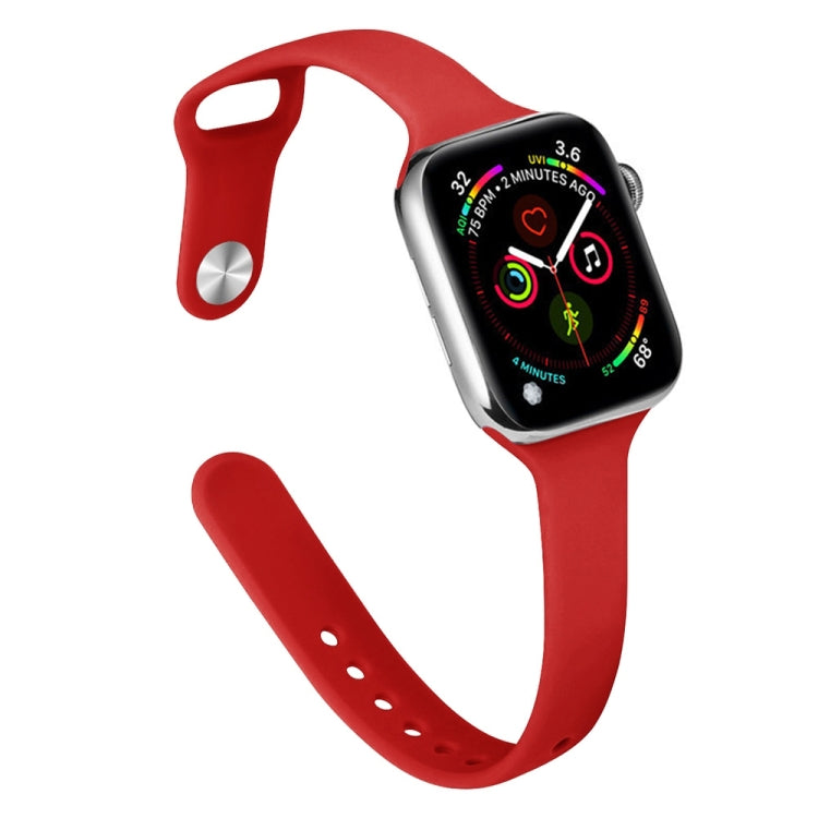 Slimming Silicone Replacement Watchband For Apple Watch Series, 7 41mm / 6&SE&5&4 40mm / 3&2&1 38mm