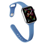 Slimming Silicone Replacement Watchband For Apple Watch Series, 7 41mm / 6&SE&5&4 40mm / 3&2&1 38mm