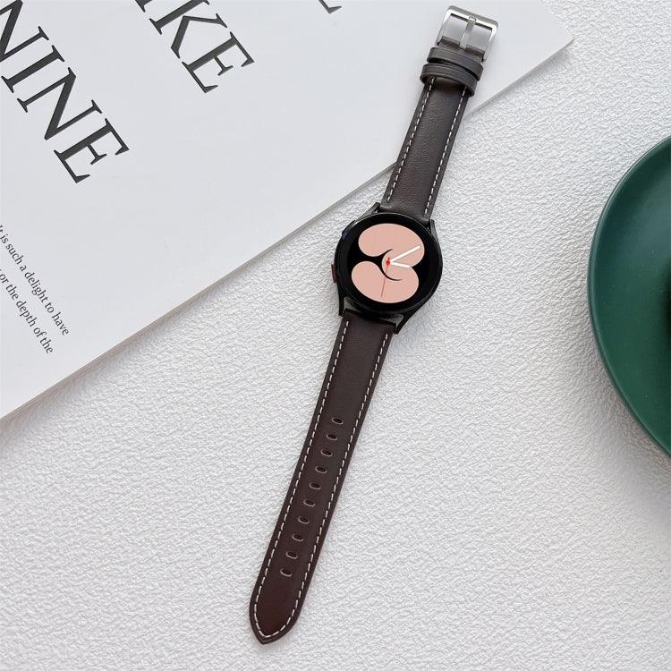 Sewing Leather Strap Watchband, For Samsung Galaxy Watch4 40mm / 44mm