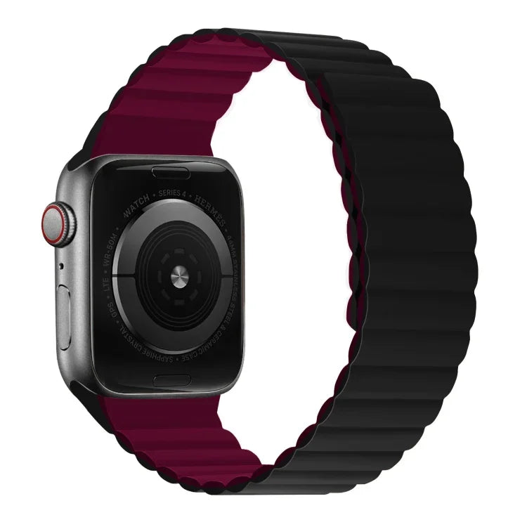 Silicone Magnetic Integrated Short Strap Watchband For Apple Watch Series, 7 41mm / 6&SE&5&4 40mm / 3&2&1 38mm, 7 45mm / 6&SE&5&4 44mm / 3&2&1 42mm