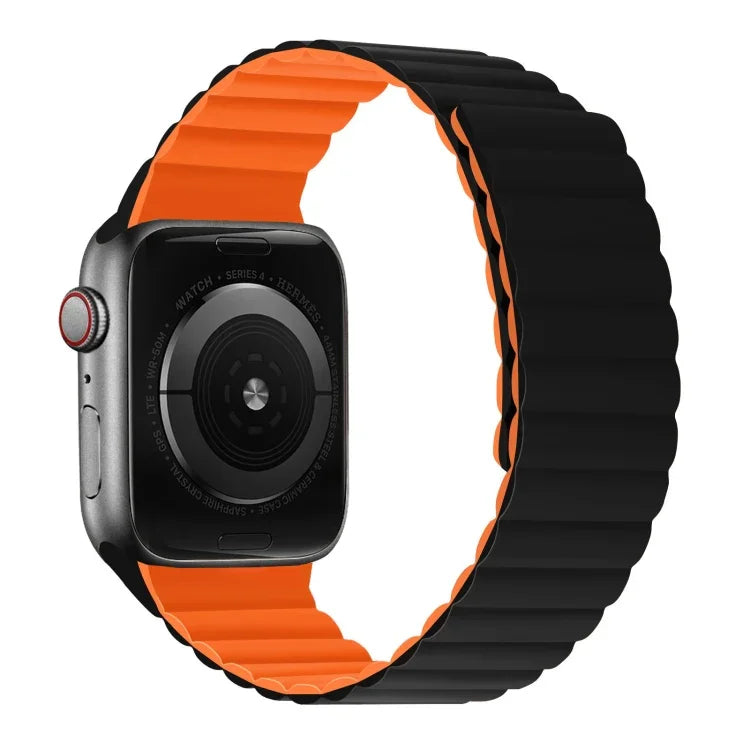 Silicone Magnetic Integrated Short Strap Watchband For Apple Watch Series, 7 41mm / 6&SE&5&4 40mm / 3&2&1 38mm, 7 45mm / 6&SE&5&4 44mm / 3&2&1 42mm