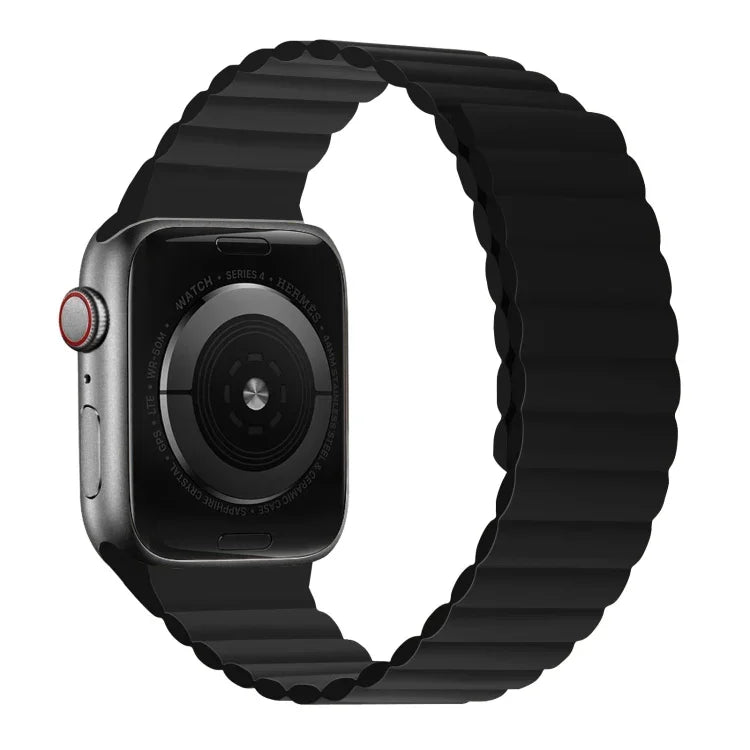 Silicone Magnetic Integrated Short Strap Watchband For Apple Watch Series, 7 41mm / 6&SE&5&4 40mm / 3&2&1 38mm, 7 45mm / 6&SE&5&4 44mm / 3&2&1 42mm