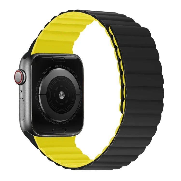 Silicone Magnetic Integrated Long Strap Watchband For Apple Watch Series, 7 41mm / 6&SE&5&4 40mm / 3&2&1 38mm, 7 45mm / 6&SE&5&4 44mm / 3&2&1 42mm