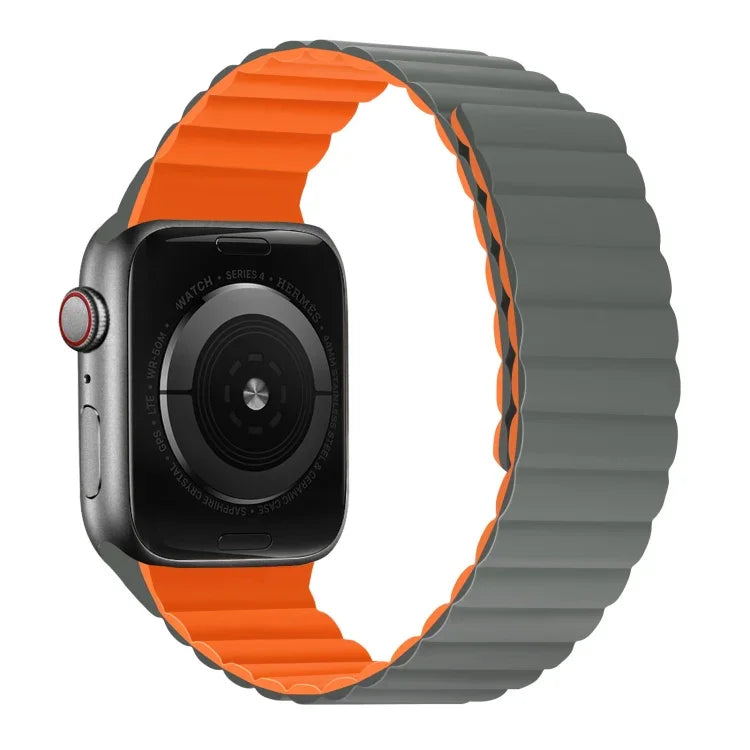 Silicone Magnetic Integrated Long Strap Watchband For Apple Watch Series, 7 41mm / 6&SE&5&4 40mm / 3&2&1 38mm, 7 45mm / 6&SE&5&4 44mm / 3&2&1 42mm