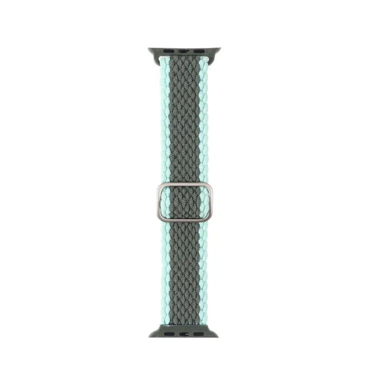 Adjustable Striped Woven Nylon Strap Watchband For Apple Watch Series, 7 41mm / 6&SE&5&4 40mm / 3&2&1 38mm, 7 45mm / 6&SE&5&4 44mm / 3&2&1 42mm