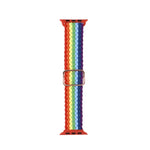 Adjustable Striped Woven Nylon Strap Watchband For Apple Watch Series, 7 41mm / 6&SE&5&4 40mm / 3&2&1 38mm, 7 45mm / 6&SE&5&4 44mm / 3&2&1 42mm