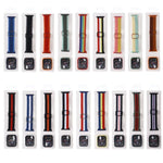 Adjustable Striped Woven Nylon Watchband + Watch Case Set For Apple Watch Series, 7 41mm/6&SE&5&4 40mm/3&2&1 38mm, 7 45mm/6&SE&5&4 44mm/3&2&1 42mm