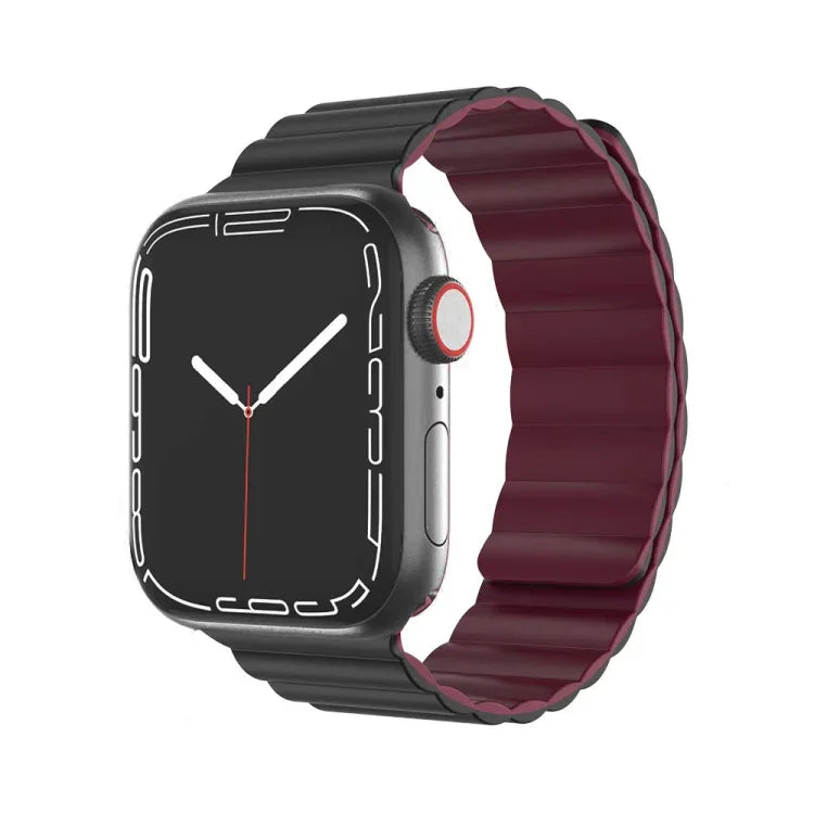 Mutural Moran Series Liquid Silicone Magnetic Strap Watchband For Apple Watch Series, 7 41mm / 6&SE&5&4 40mm / 3&2&1 38mm, 7 45mm / 6&SE&5&4 44mm / 3&2&1 42mm