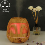400ml Hollow-out LED Humidifier Wood Grain Air Purifier Aromatherapy Machine with Colorful LED Light, EU Plug, UK Plug, US Plug