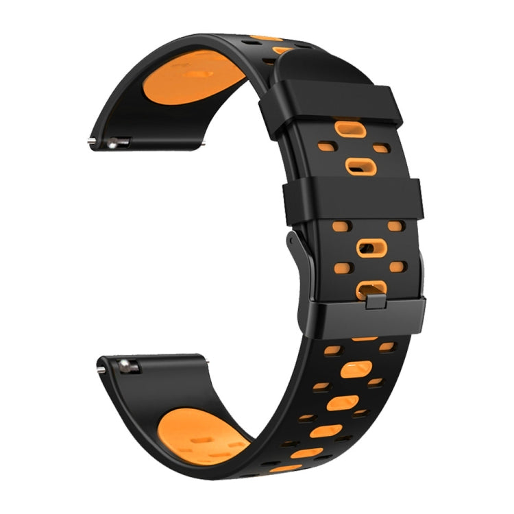 22mm Three Rows Holes Two-color Silicone Strap Watchband, For Huawei Watch GT 3