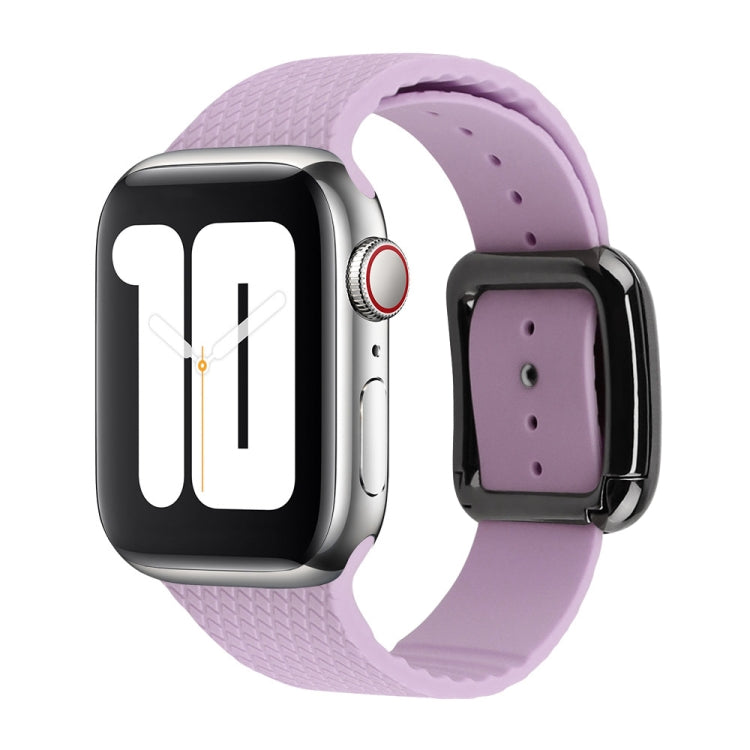 Black Buckle Silicone Watchband For Apple Watch Series, 7 41mm / 6&SE&5&4 40mm / 3&2&1 38mm