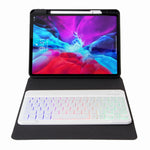 H-102S3 Tri-color Backlight Bluetooth Keyboard Leather Case with Rear Three-fold Holder, For iPad 10.2 2020 & 2019 / Pro 10.5 inch, For iPad 9.7 2018 & 2017