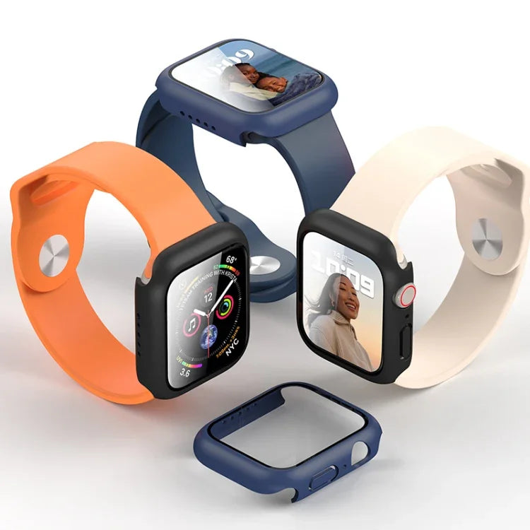 ROCK 2 in 1 PC Frame + Tempered Glass Protector Case, For Apple Watch Series 9 / 8 / 7 41mm, For Apple Watch Series 9 / 8 / 7 45mm