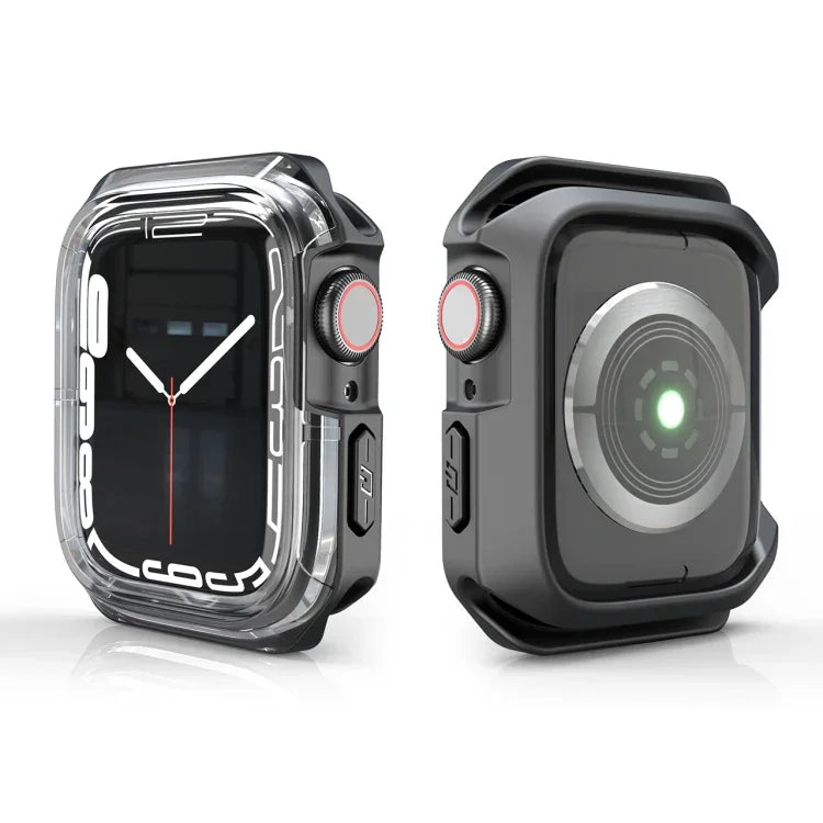 Transparent Two-color Armor Case, For Apple Watch Series 9 / 8 / 7 45mm, For Apple Watch Series 9 / 8 / 7 41mm, For Apple Watch Series 6 & SE & 5 & 4 44mm, For Apple Watch Series 6 & SE & 5 & 4 40mm