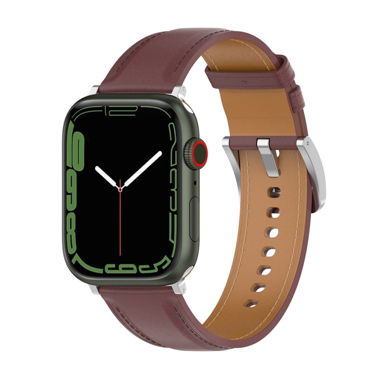 Genuine Leather Watchband, Size: Free Size For Apple Watch Series 7 45mm / 6&SE&5&4 44mm / 3&2&1 42mm, Size: Free Size For Apple Watch Ultra 49mm / Series 8&7 45mm / SE 2&6&SE&5&4 44mm / 3&2&1 42mm