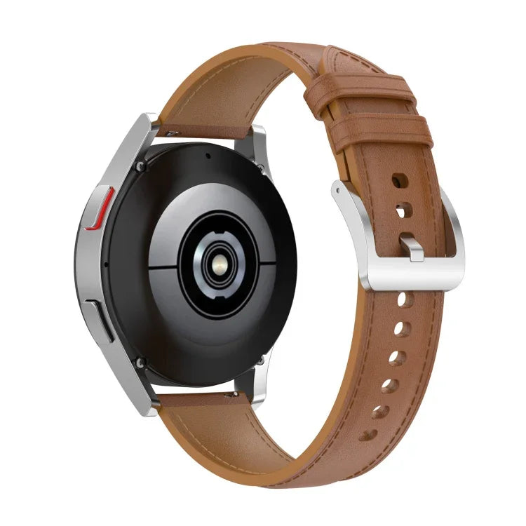 20mm Genuine Leather Watch Strap for Samsung Galaxy Watch4/Watch3 41mm/Active2/Huawei/Gaming Watch etc.