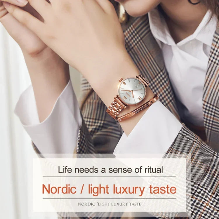 JIN SHI DUN 6533 Women Fashion Waterproof Ultra-thin Quartz Watch
