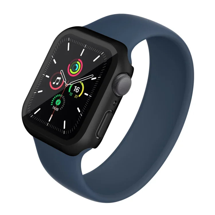 Electroplating Matte All-inclusive PC + Tempered Glass Watch Case, For Apple Watch Series 9 / 8 / 7 41mm, For Apple Watch Series 9 / 8 / 7 45mm