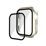 Electroplating Matte All-inclusive PC + Tempered Glass Watch Case, For Apple Watch Series 9 / 8 / 7 41mm, For Apple Watch Series 9 / 8 / 7 45mm