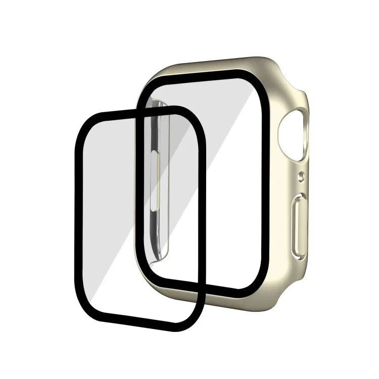 Electroplating Matte All-inclusive PC + Tempered Glass Watch Case, For Apple Watch Series 9 / 8 / 7 41mm, For Apple Watch Series 9 / 8 / 7 45mm
