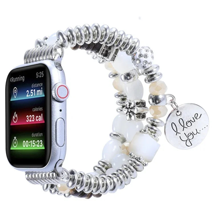 Tassel Beaded Watchband For Apple Watch Series, 7 41mm / 6&SE&5&4 40mm / 3&2&1 38mm, 7 45mm / 6&SE&5&4 44mm / 3&2&1 42mm