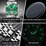 OLEVS 6607 Multi-function Men Big Flywheel Automatic Waterproof Mechanical Watch