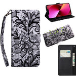 3D Painting Pattern Coloured Drawing Leather Phone Case, For iPhone 13 Pro Max, For iPhone 13 Pro, For iPhone 13, For iPhone 13 mini