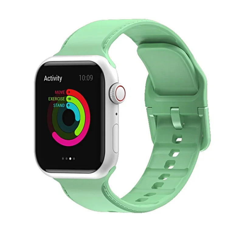 Silicone Stitching Watchband For Apple Watch Series, 7 41mm / 6&SE&5&4 40mm / 3&2&1 38mm, 7 45mm / 6&SE&5&4 44mm / 3&2&1 42mm