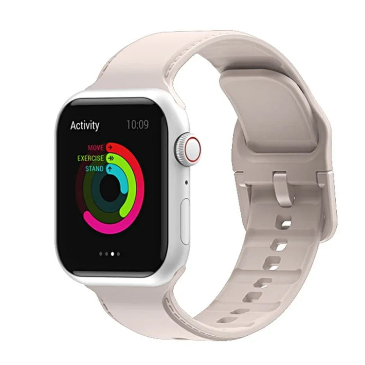 Silicone Stitching Watchband For Apple Watch Series, 7 41mm / 6&SE&5&4 40mm / 3&2&1 38mm, 7 45mm / 6&SE&5&4 44mm / 3&2&1 42mm