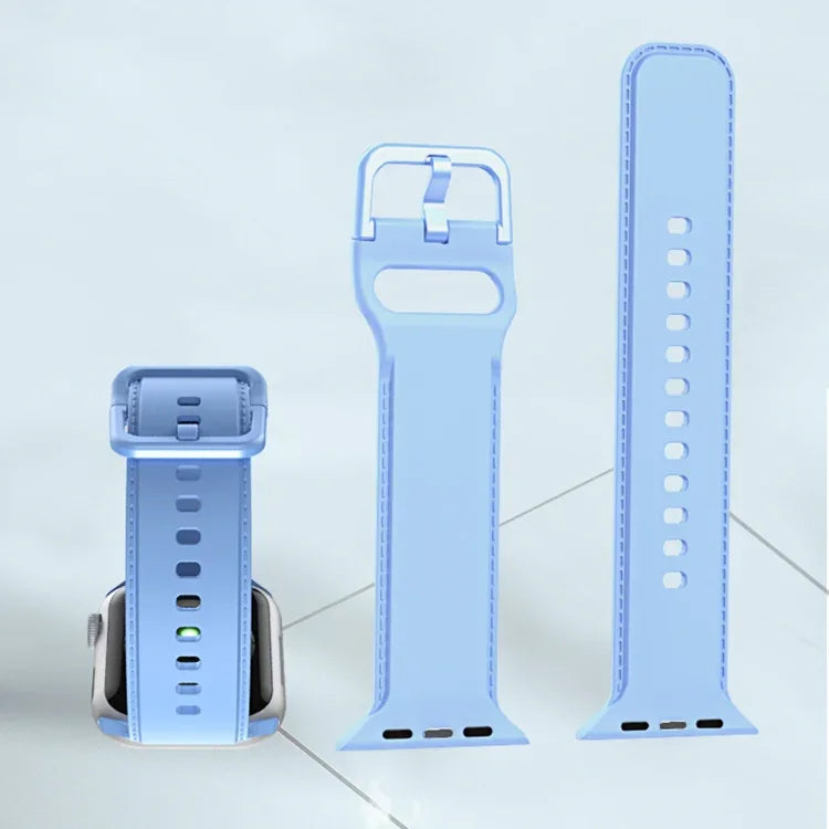 Silicone Stitching Watchband For Apple Watch Series, 7 41mm / 6&SE&5&4 40mm / 3&2&1 38mm, 7 45mm / 6&SE&5&4 44mm / 3&2&1 42mm
