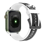 Two-Color Silicone Watchband For Apple Watch Series, 7 41mm / 6&SE&5&4 40mm / 3&2&1 38mm, 7 45mm / 6&SE&5&4 44mm / 3&2&1 42mm