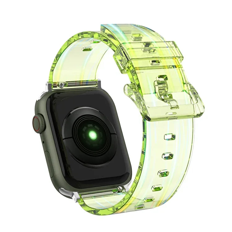 Aurora Transparent Silicone Watchband For Apple Watch Series, 7 41mm / 6&SE&5&4 40mm / 3&2&1 38mm, 7 45mm / 6&SE&5&4 44mm / 3&2&1 42mm