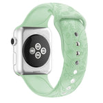 Butterflies Love Flower Embossing Silicone Watchband For Apple Watch Series, 7 41mm / 6&SE&5&4 40mm / 3&2&1 38mm