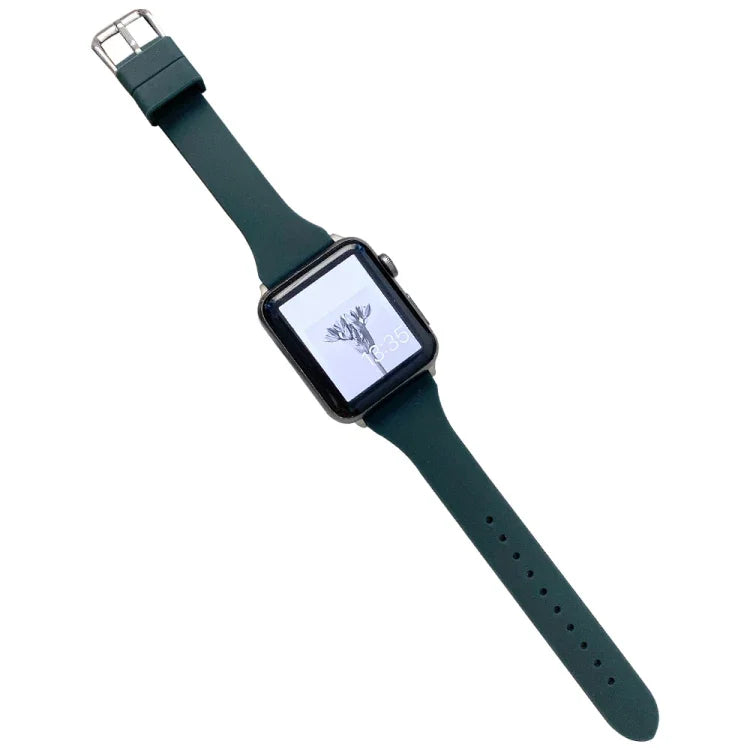 Small Waist Silicone Watchband For Apple Watch Series, 7 41mm / 6&SE&5&4 40mm / 3&2&1 38mm, 7 45mm / 6&SE&5&4 44mm / 3&2&1 42mm