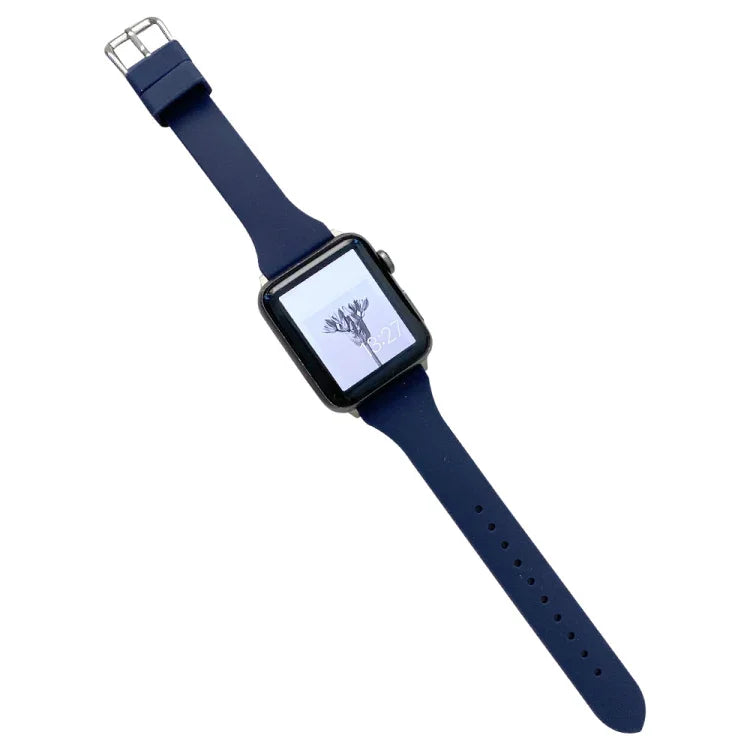 Small Waist Silicone Watchband For Apple Watch Series, 7 41mm / 6&SE&5&4 40mm / 3&2&1 38mm, 7 45mm / 6&SE&5&4 44mm / 3&2&1 42mm
